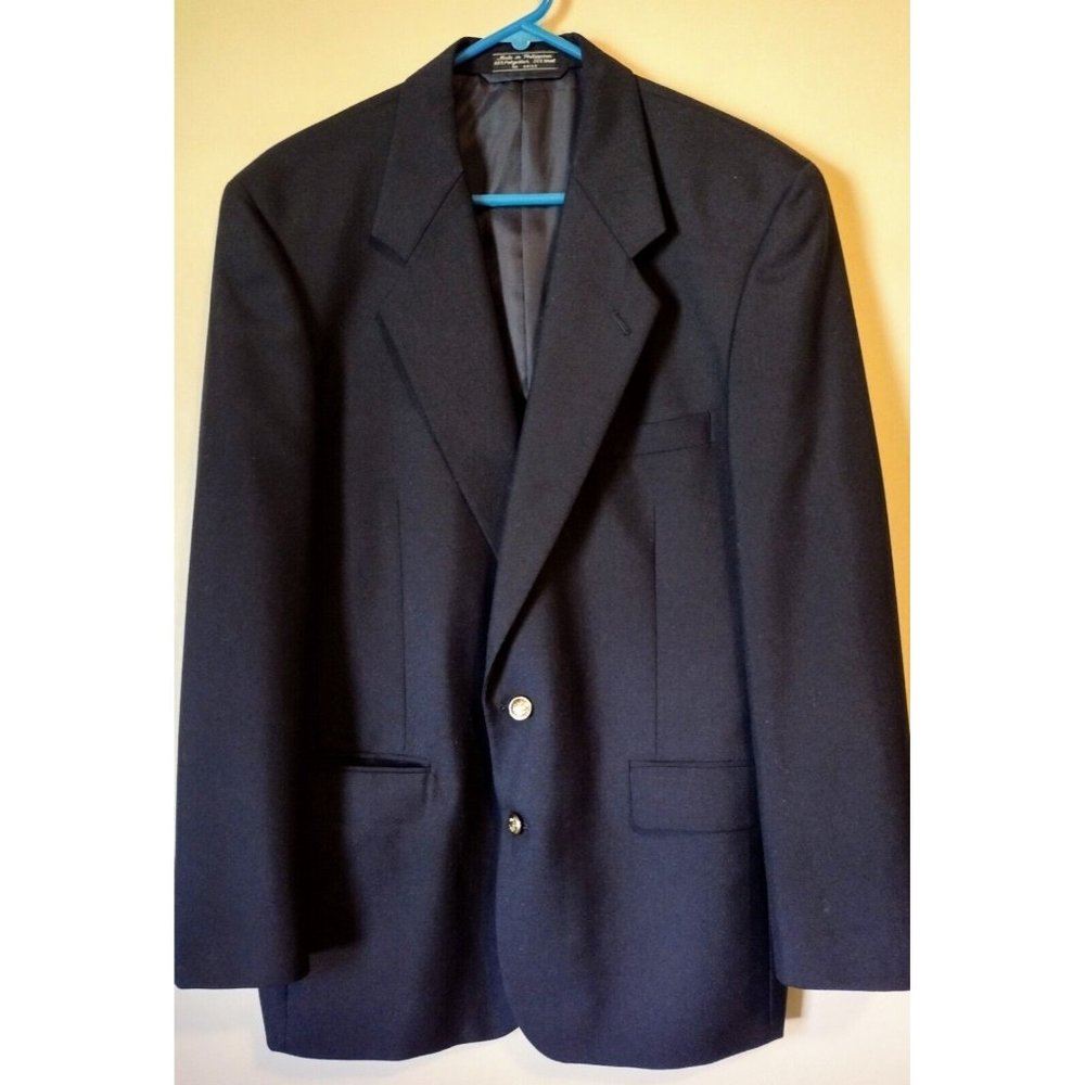 Burt Pulitzer Men 35% Wool Blazer Sportcoat Jacket Black Sz LG 44
